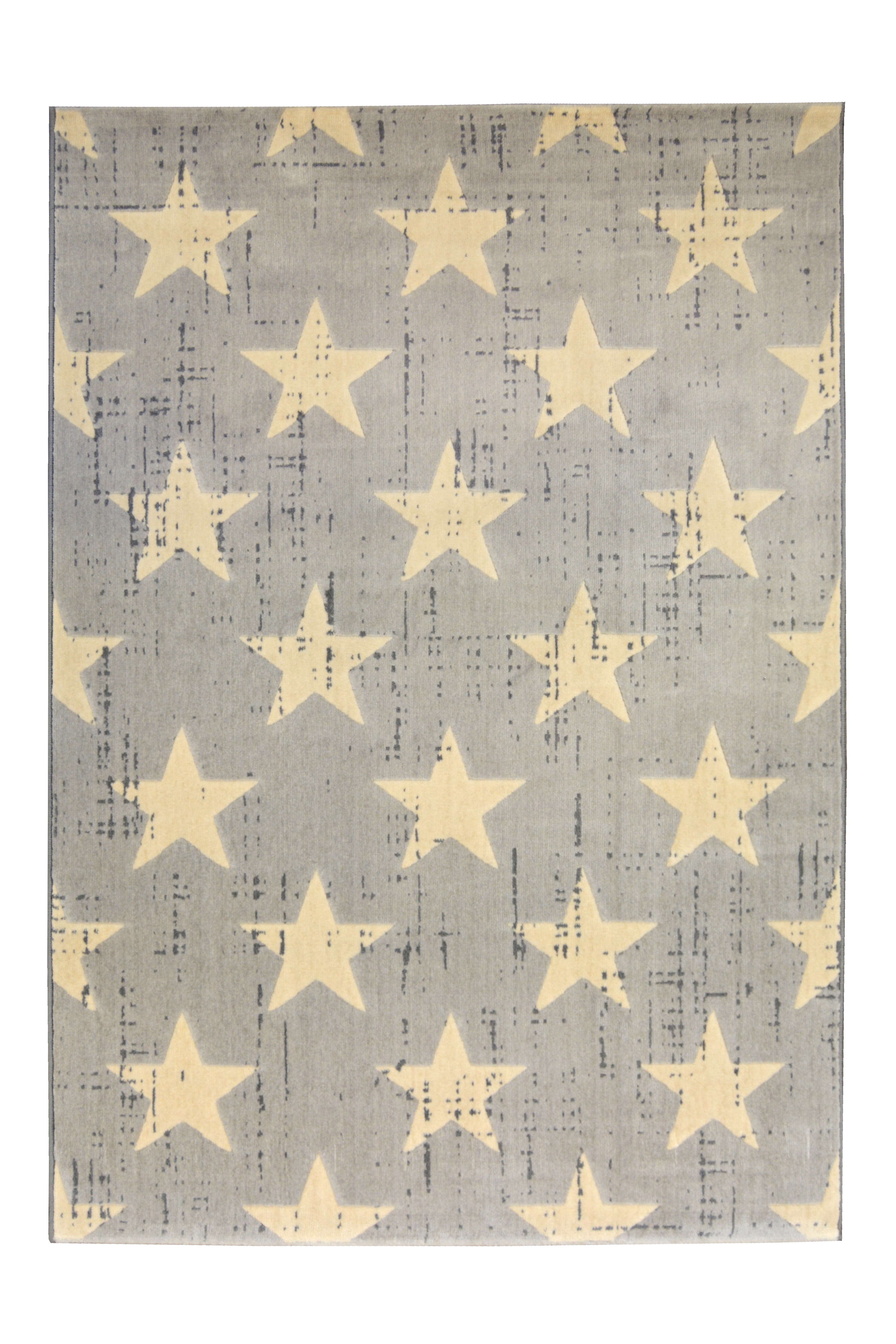 Star Drop Stitch Rug - Grey